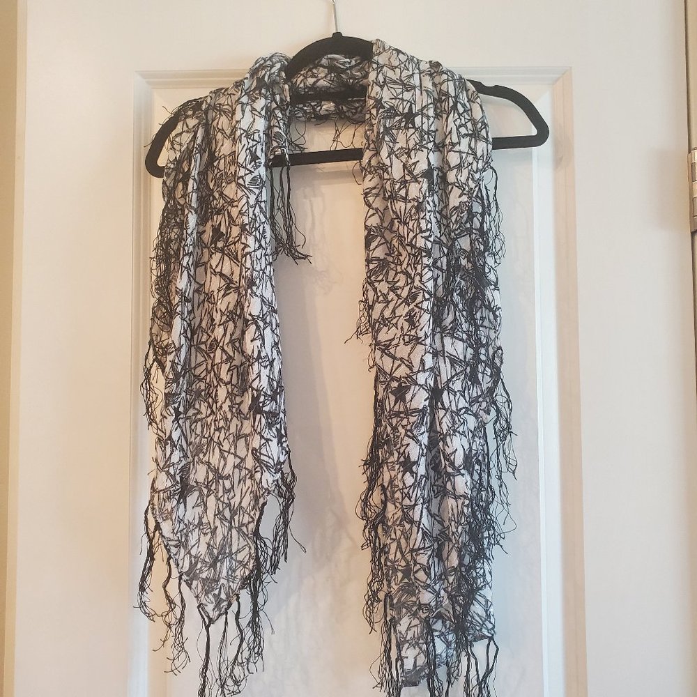 Black and white star scarf wrap accessory
